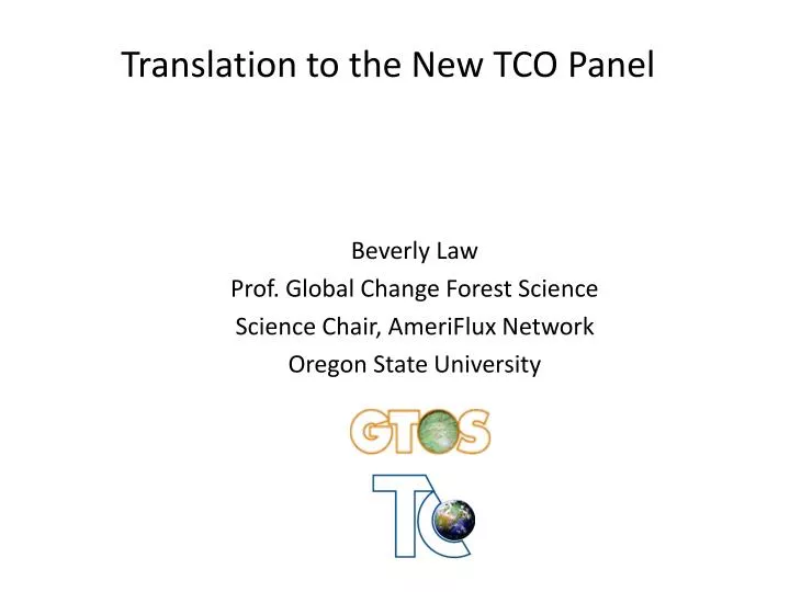 translation to the new tco panel