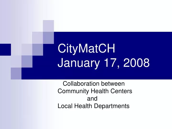 citymatch january 17 2008