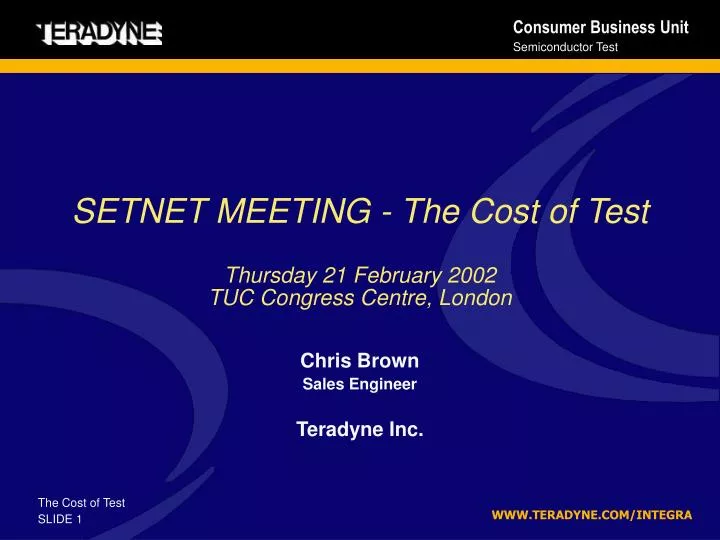 setnet meeting the cost of test thursday 21 february 2002 tuc congress centre london