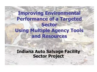 Improving Environmental Performance of a Targeted Sector Using Multiple Agency Tools and Resources