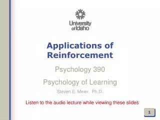 Applications of Reinforcement