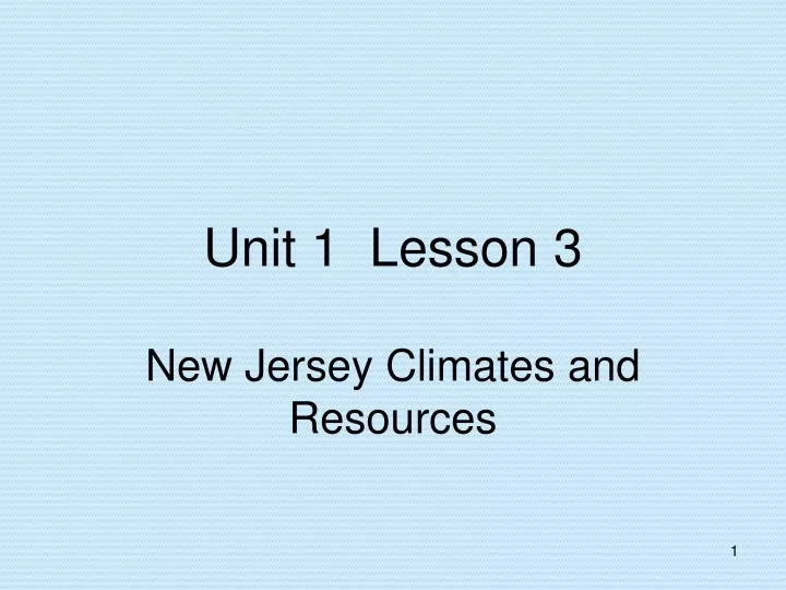 unit 1 lesson 3