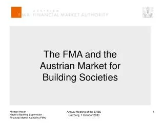 The FMA and the Austrian Market for Building Societies