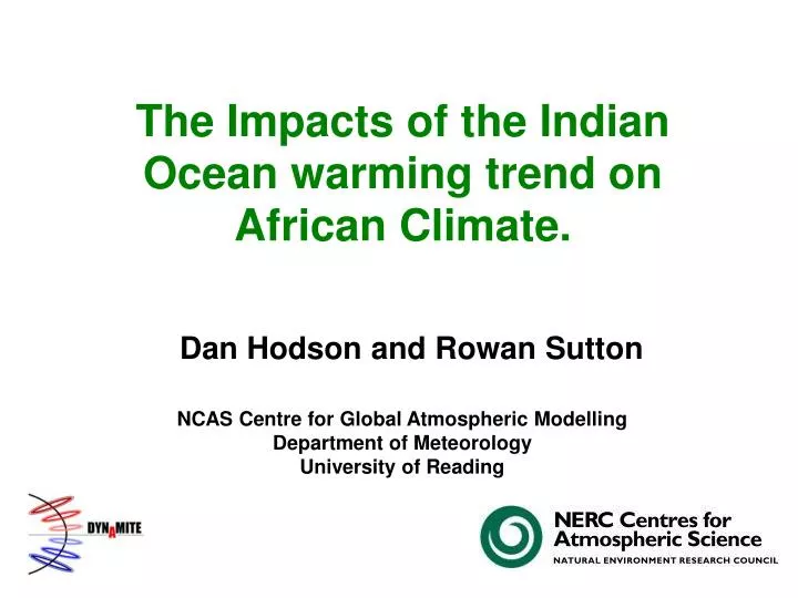 the impacts of the indian ocean warming trend on african climate