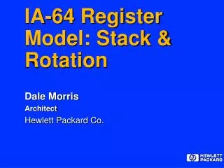 IA-64 Register Model: Stack &amp; Rotation
