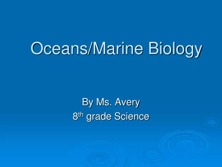 oceans marine biology