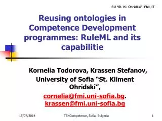 Reusing ontologies in Competence Development programmes: RuleML and its capabilitie