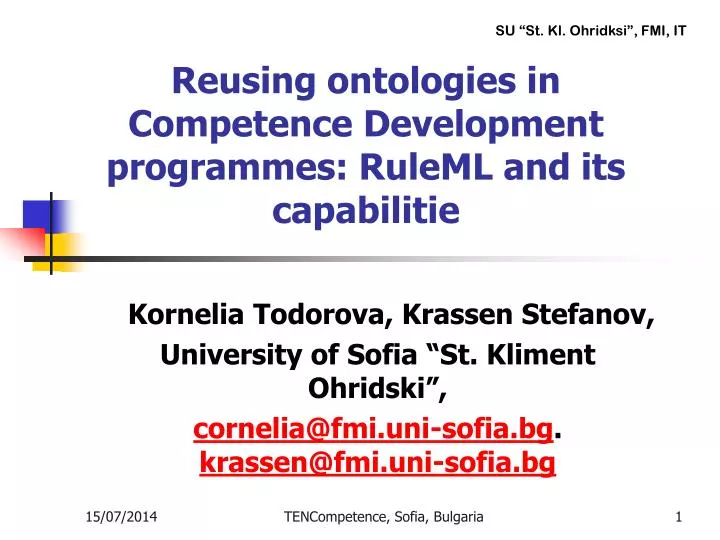 reusing ontologies in competence development programmes ruleml and its capabilitie
