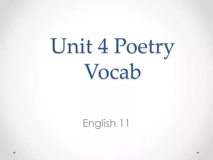 unit 4 poetry vocab