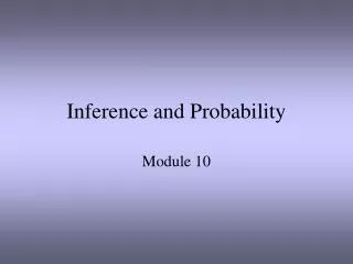 Inference and Probability