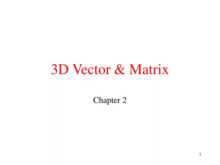 3d vector matrix