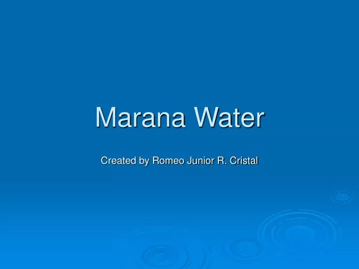marana water