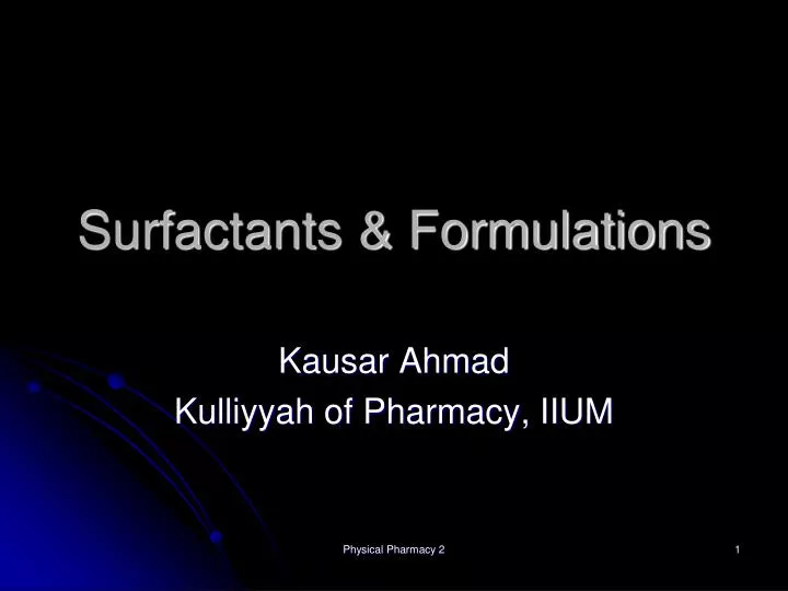 surfactants formulations
