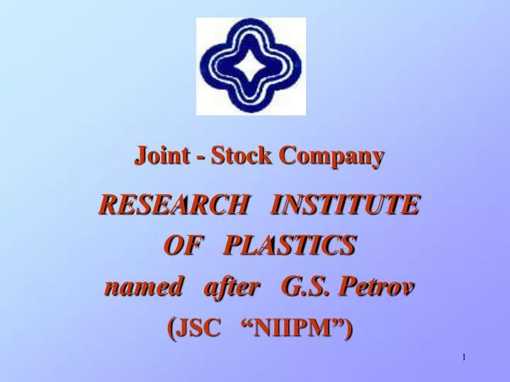 joint stock company research institute of plastics named after g s petrov jsc niipm