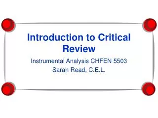 introduction to critical review