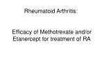 Efficacy of Methotrexate and/or Etanercept for treatment of RA