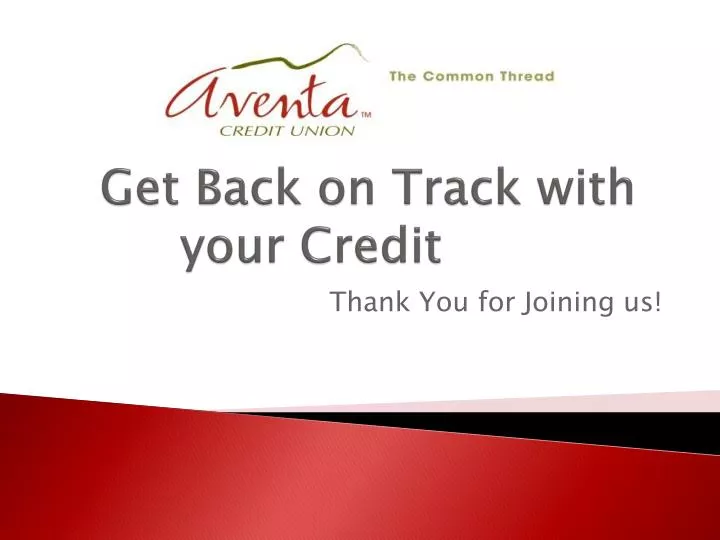 get back on track with your credit