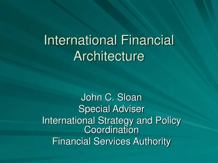 international financial architecture