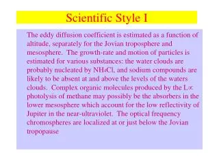 Scientific Style I
