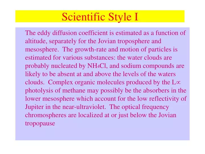 scientific style i
