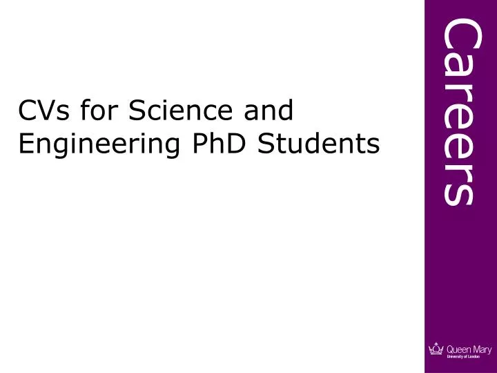 cvs for science and engineering phd students
