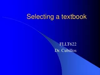 Selecting a textbook