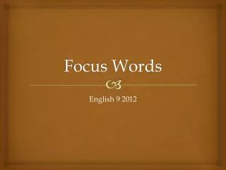 focus words