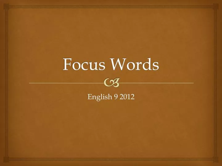 focus words