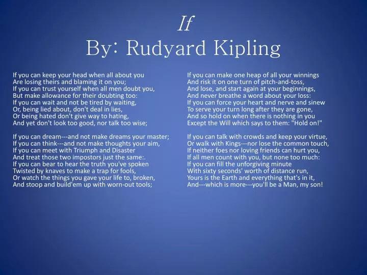 if by rudyard kipling