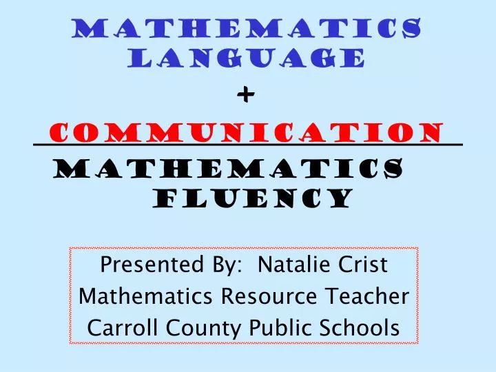mathematics language communication