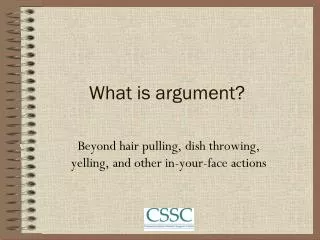 What is argument?