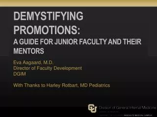 demystifying promotions a guide for junior faculty and their mentors