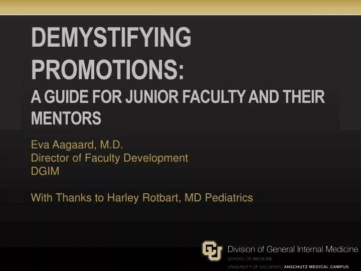 demystifying promotions a guide for junior faculty and their mentors