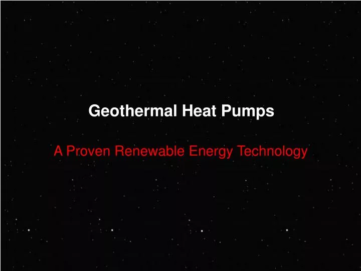 geothermal heat pumps