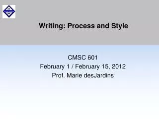 Writing: Process and Style