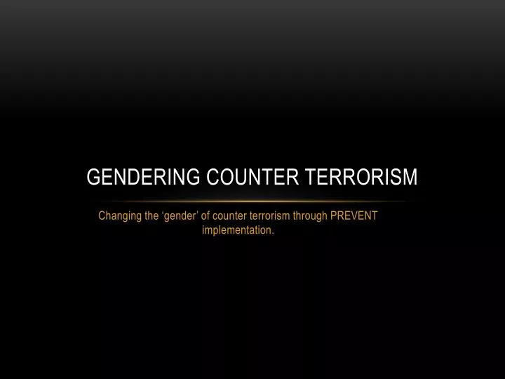 gendering counter terrorism