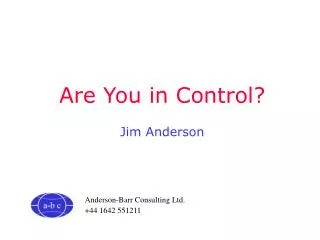 Are You in Control?