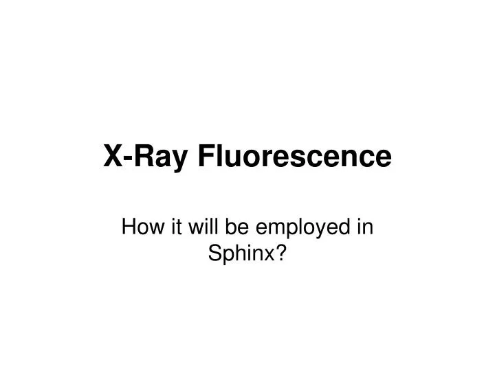 x ray fluorescence