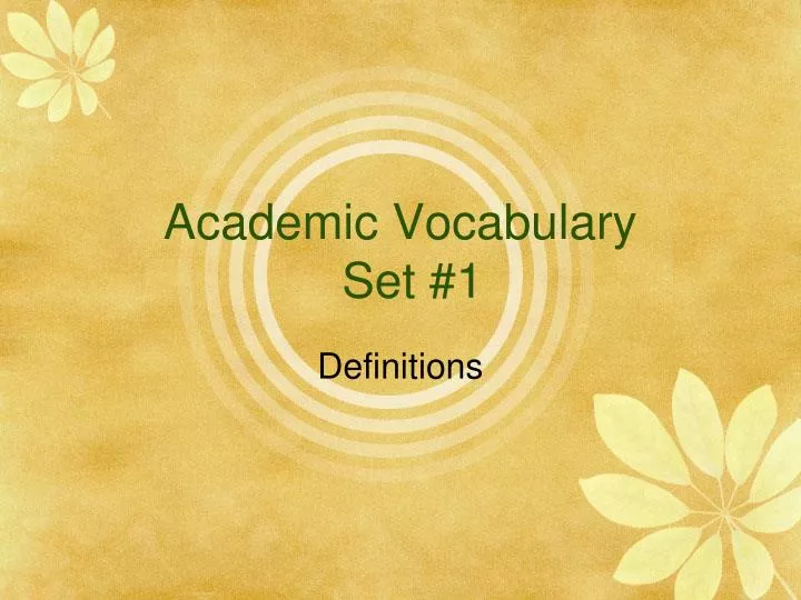 academic vocabulary set 1
