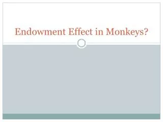 Endowment Effect in Monkeys?