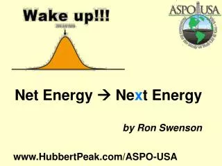 Net Energy  Ne x t Energy by Ron Swenson