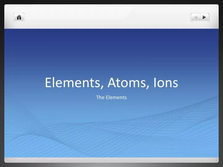 elements atoms ions