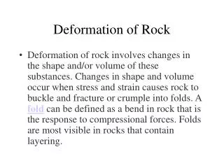 Deformation of Rock