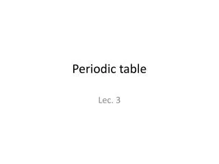 Periodic table