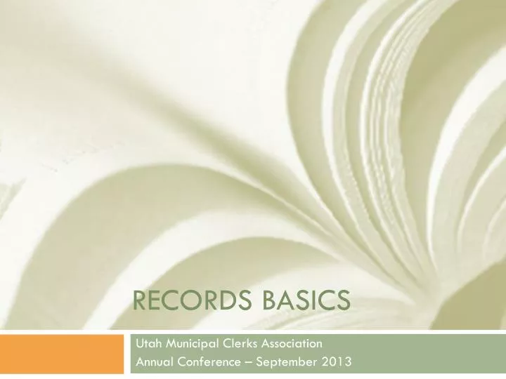 records basics