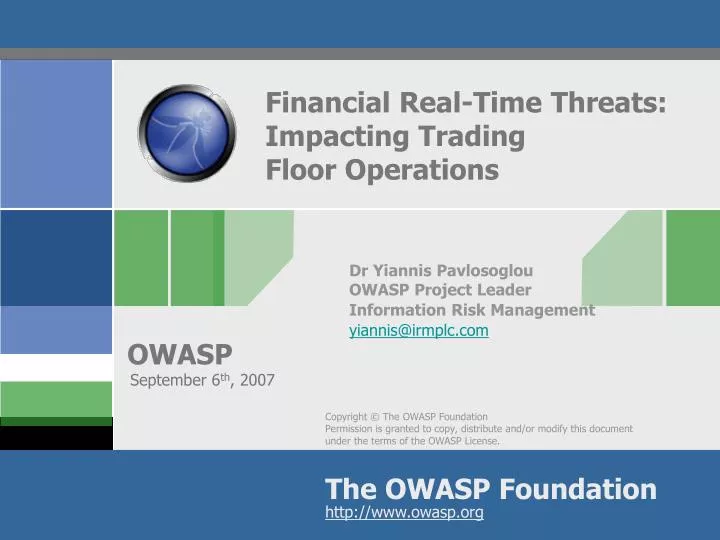 financial real time threats impacting trading floor operations