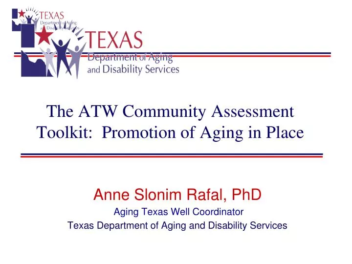 the atw community assessment toolkit promotion of aging in place