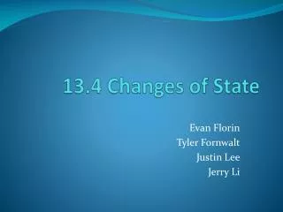 13.4 Changes of State