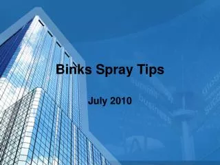 Binks Spray Tips