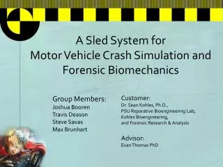 A Sled System for Motor Vehicle Crash Simulation and Forensic Biomechanics